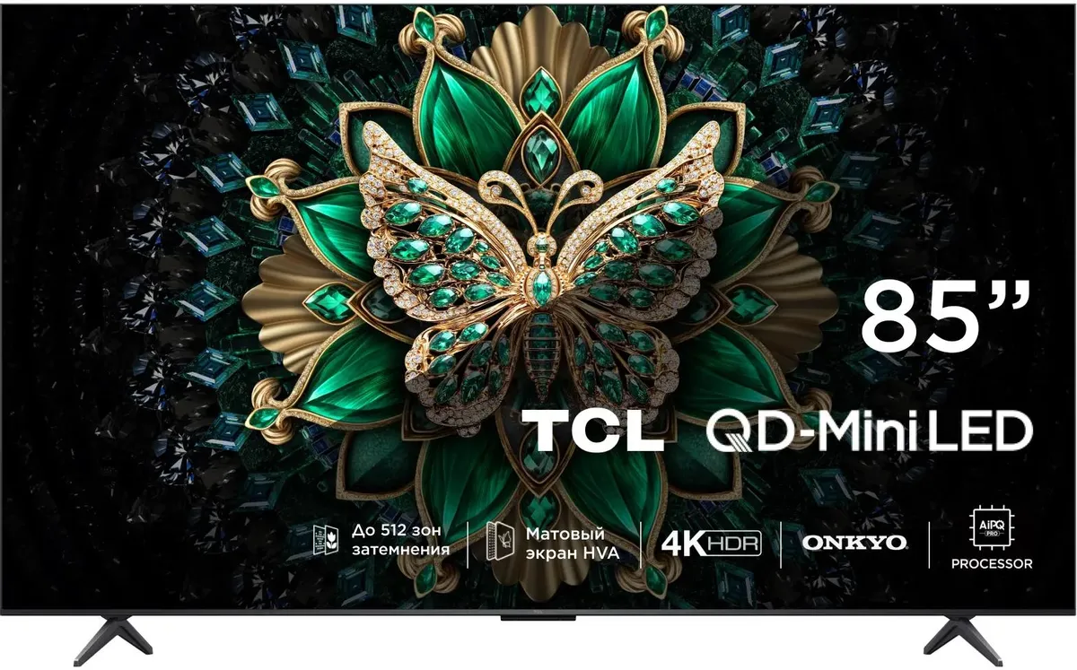 Телевизор TCL 85C6K QD-Mini LED QLED 4K 85", Smart (Google TV)